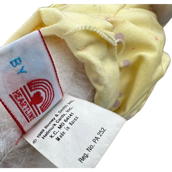 Vintage Hallmark Crayola Painter BUNNY Rabbit Spring Plush Stuffed Animal 1989 - Picture 9 of 15